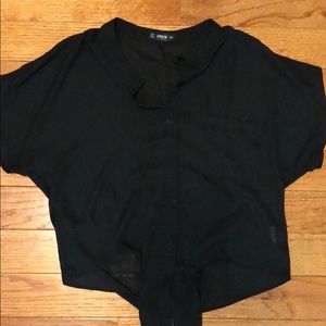 Shein Button down t-shirt Black size M